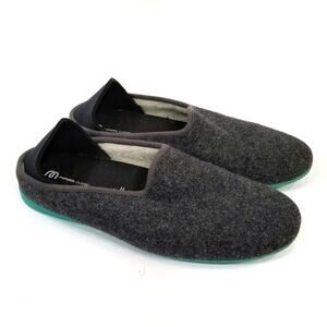 Mahabis Men's Classic Gray Wool Mule Slippers Size EU 47 US 12.5